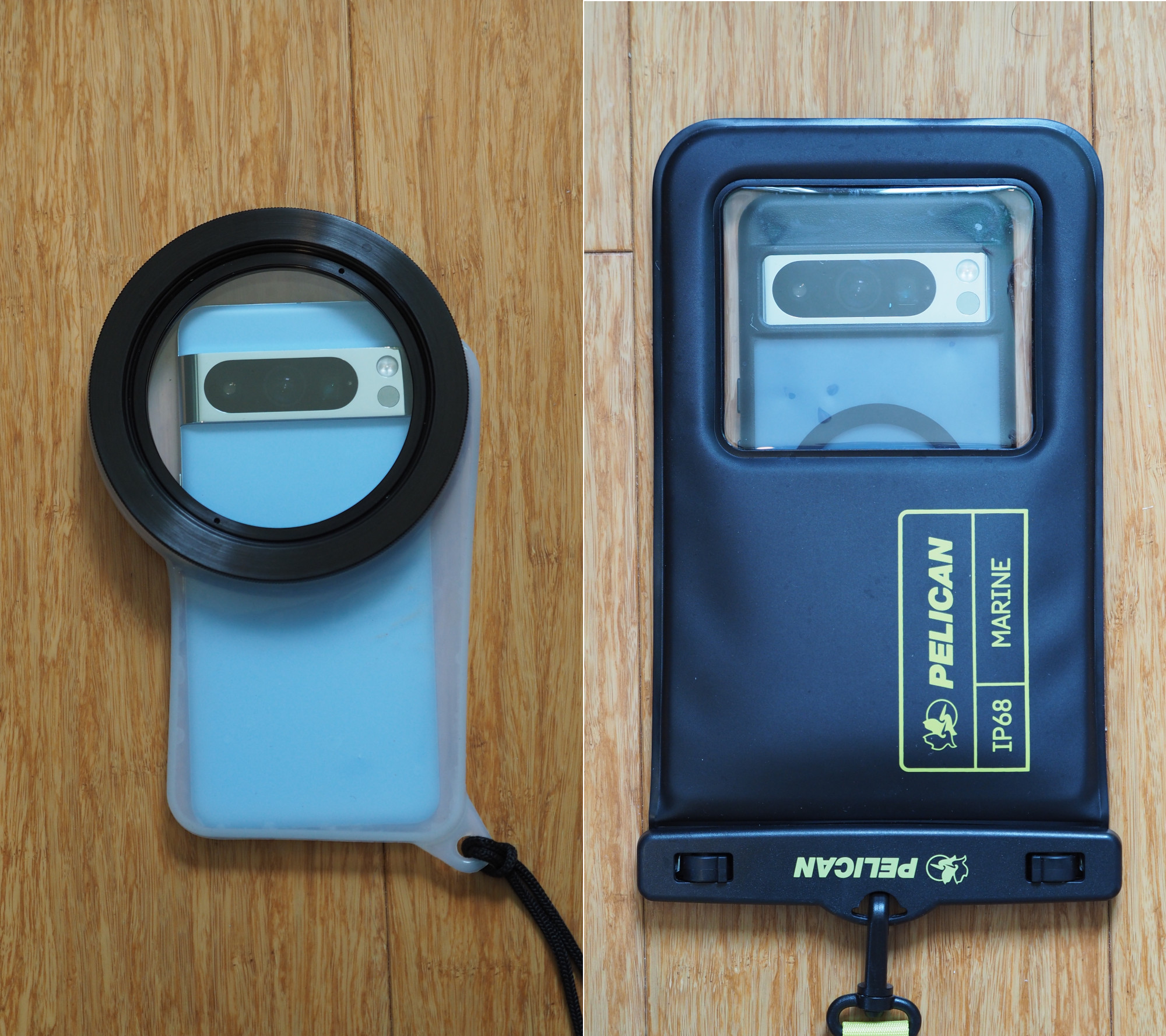 Outex and Pelican phone cases camera side