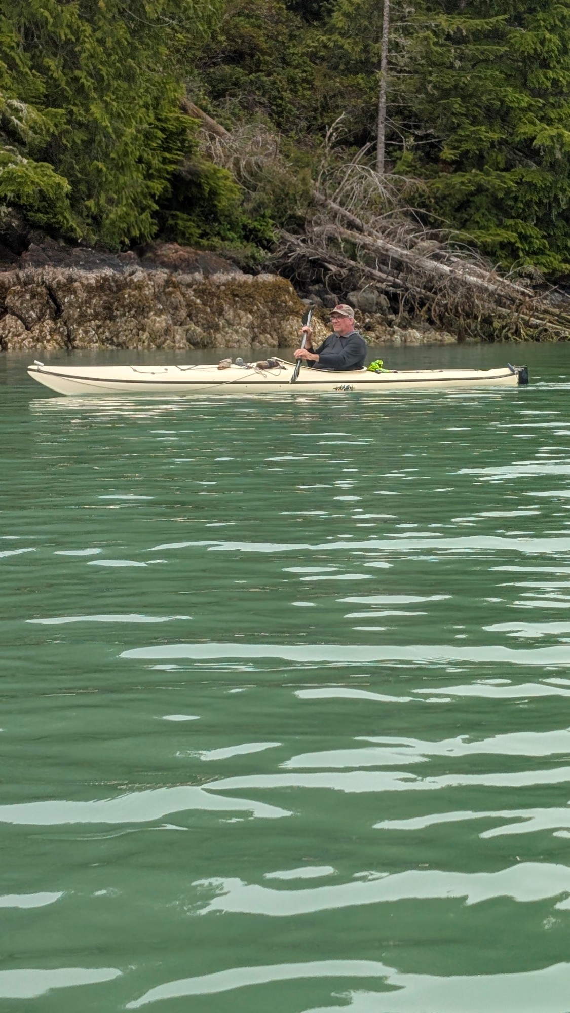 Solo kayaker Broken Group Island